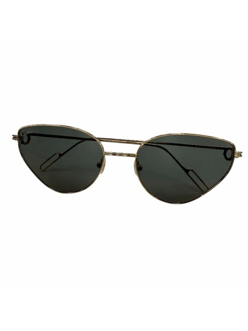 Cartier Panthere 2C Decor Cat's Eye Sunglasses Gold Black 57 19 Demo Lens